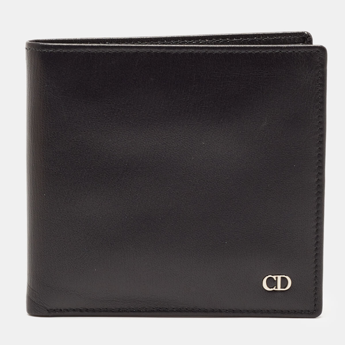 Dior Black Leather CD Icon Bifold Wallet