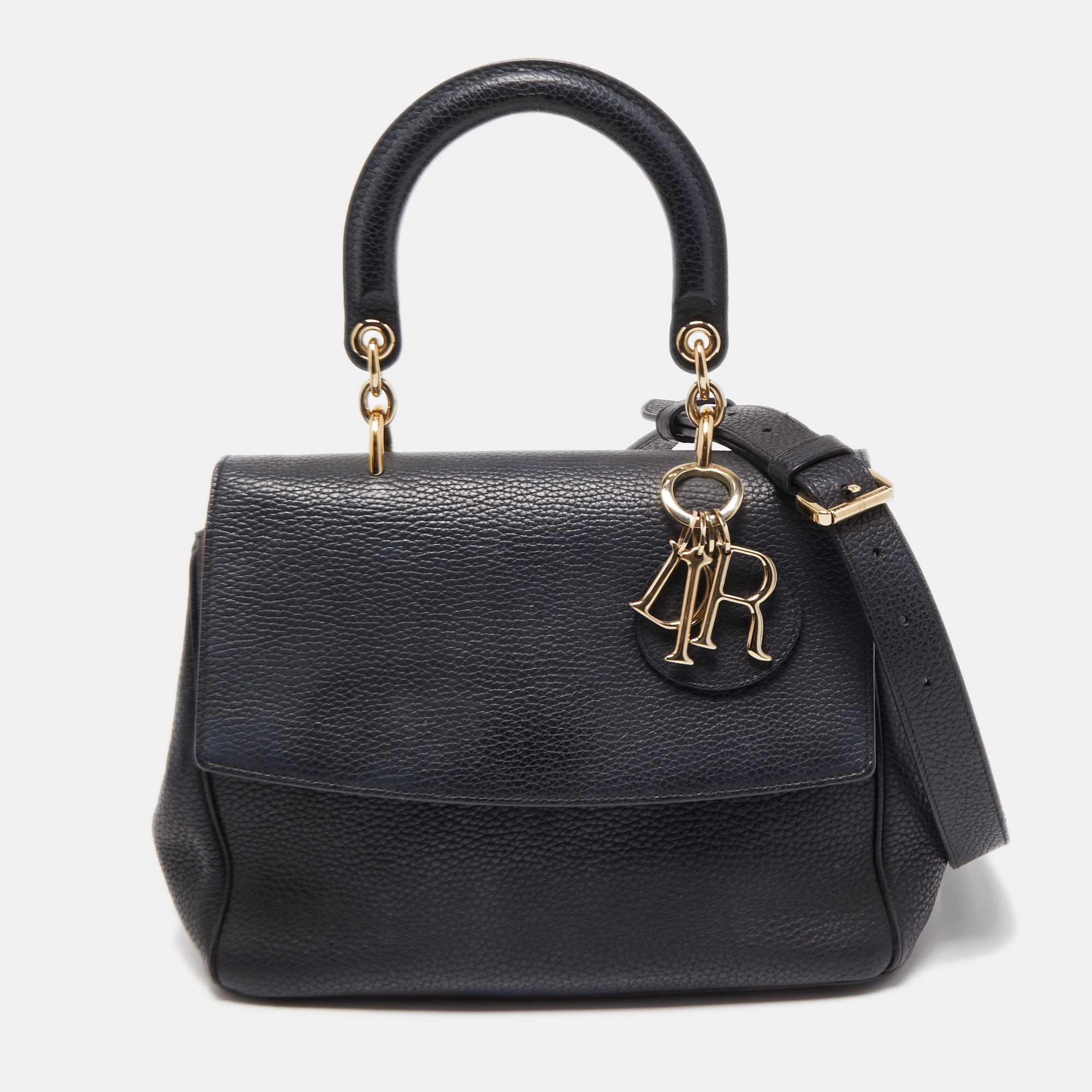 Dior Black Leather Small Be Dior Top Handle Bag