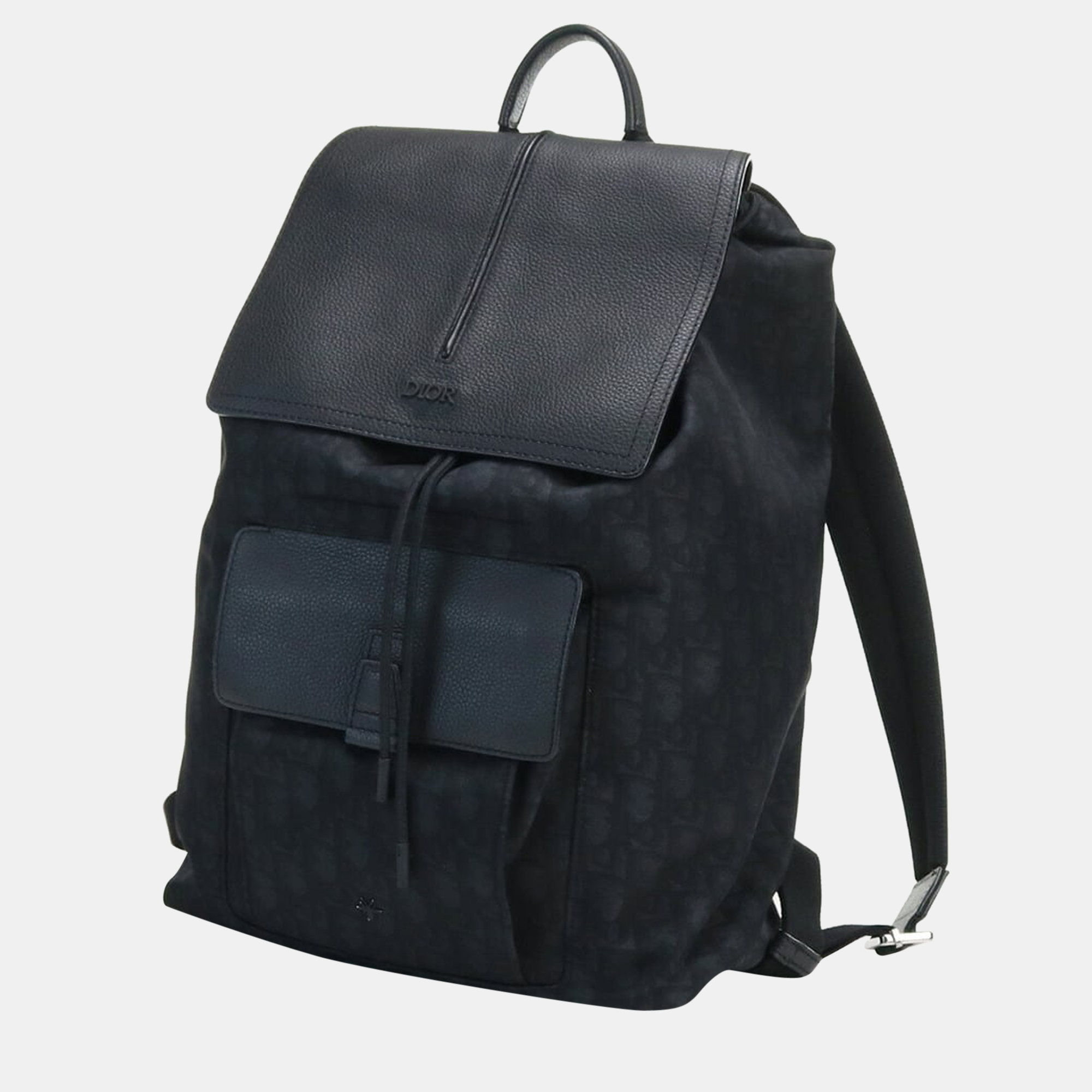 Dior Black Leather and Canvas Motion Backpack