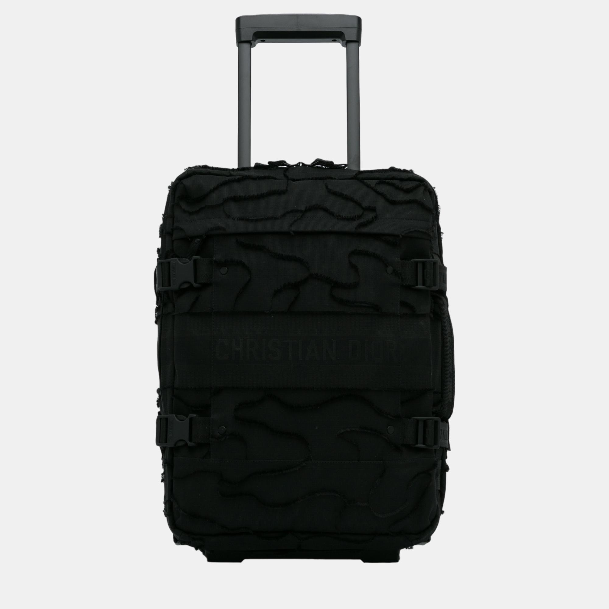 Dior Black Travel Camouflage Technical Canvas Luggage Bag