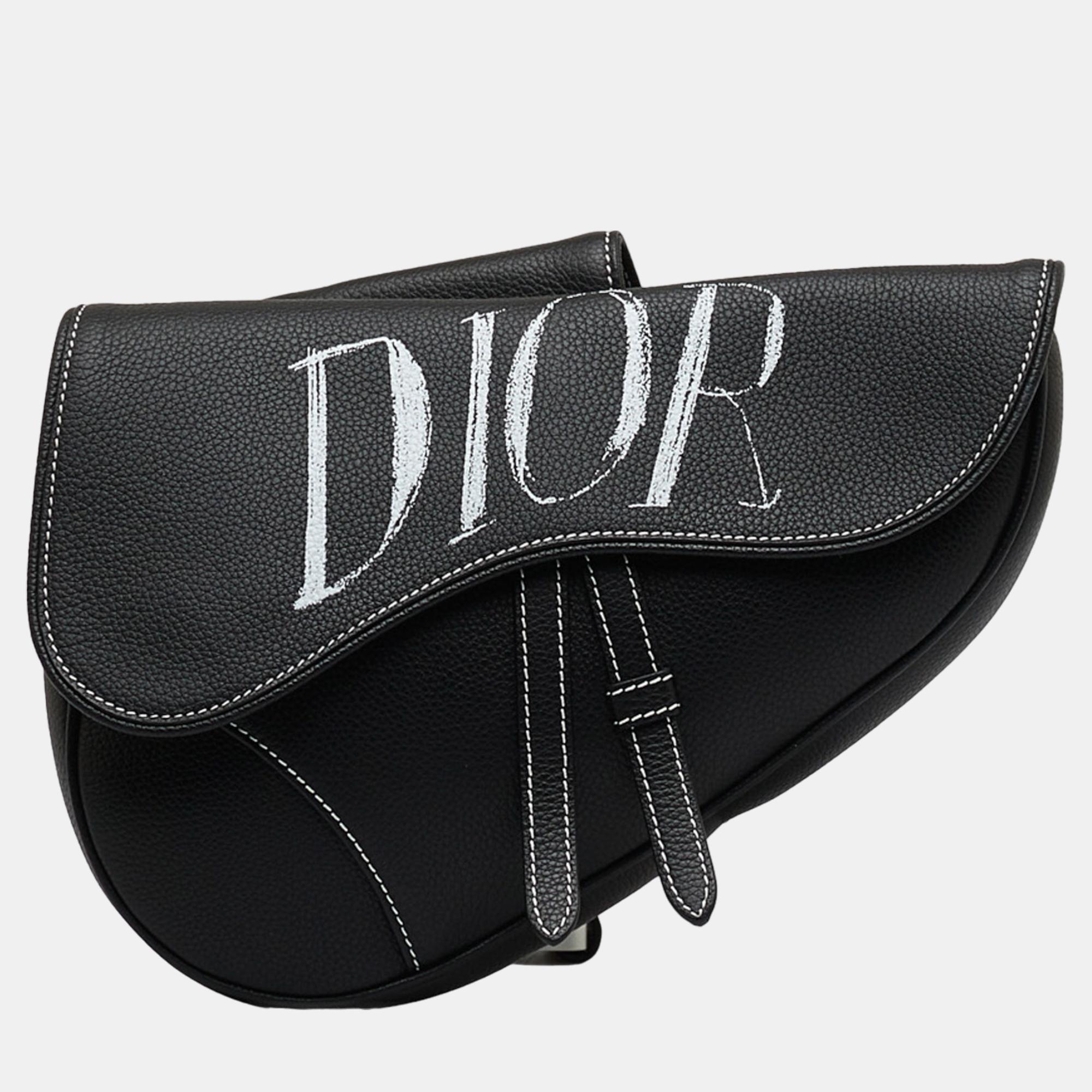 Dior Black x Alex Foxton Saddle Bag