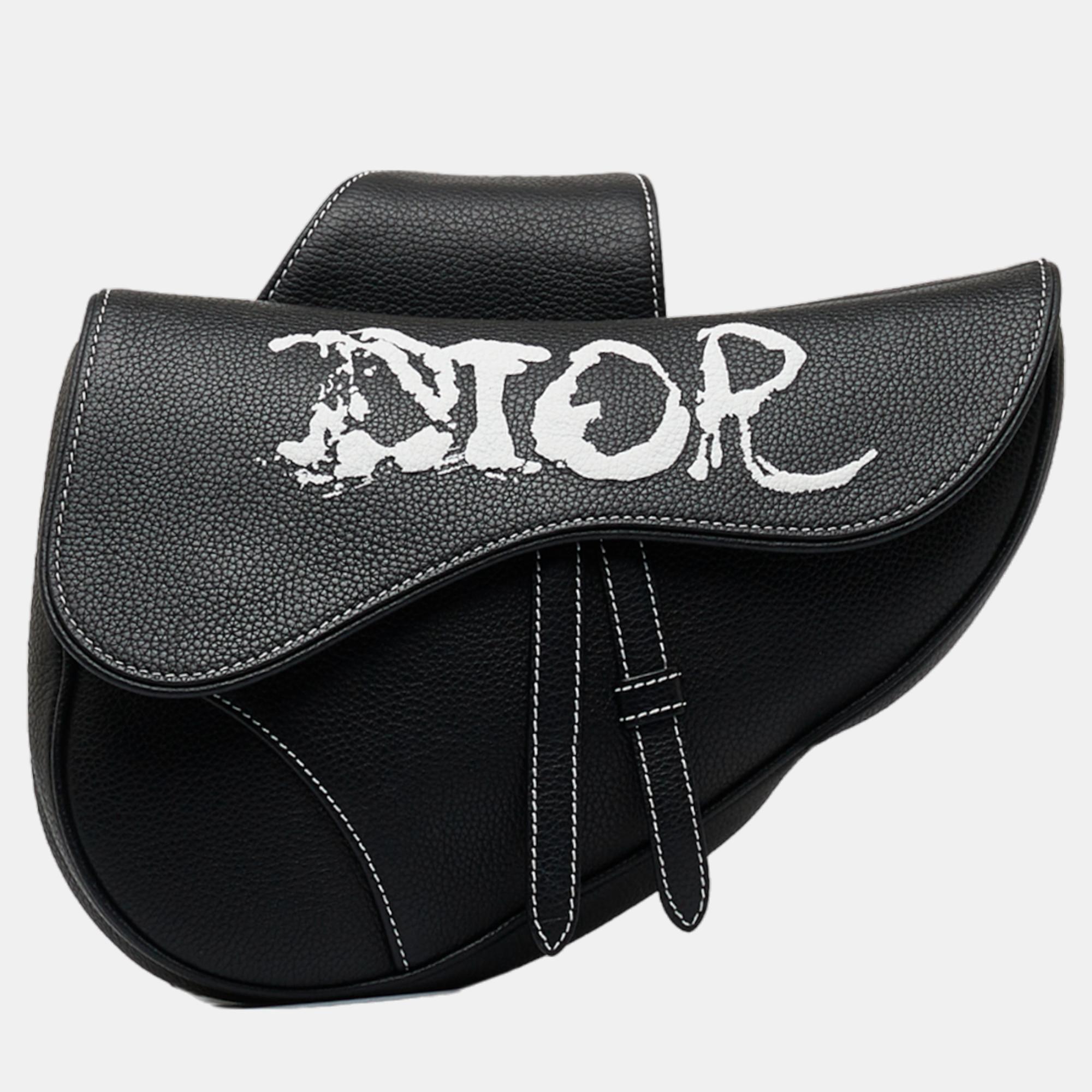 Dior Black x Peter Doig Saddle Crossbody Bag
