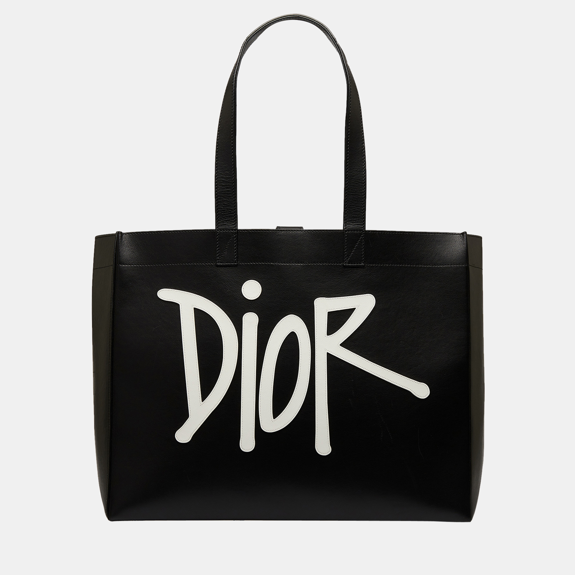 Dior Black x Stussy Large Logo Applique Tote