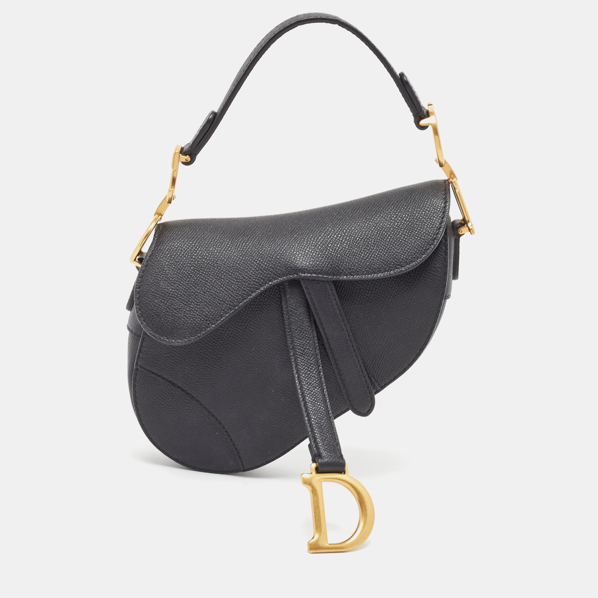 Dior Dark Navy Blue Leather Mini Saddle Bag