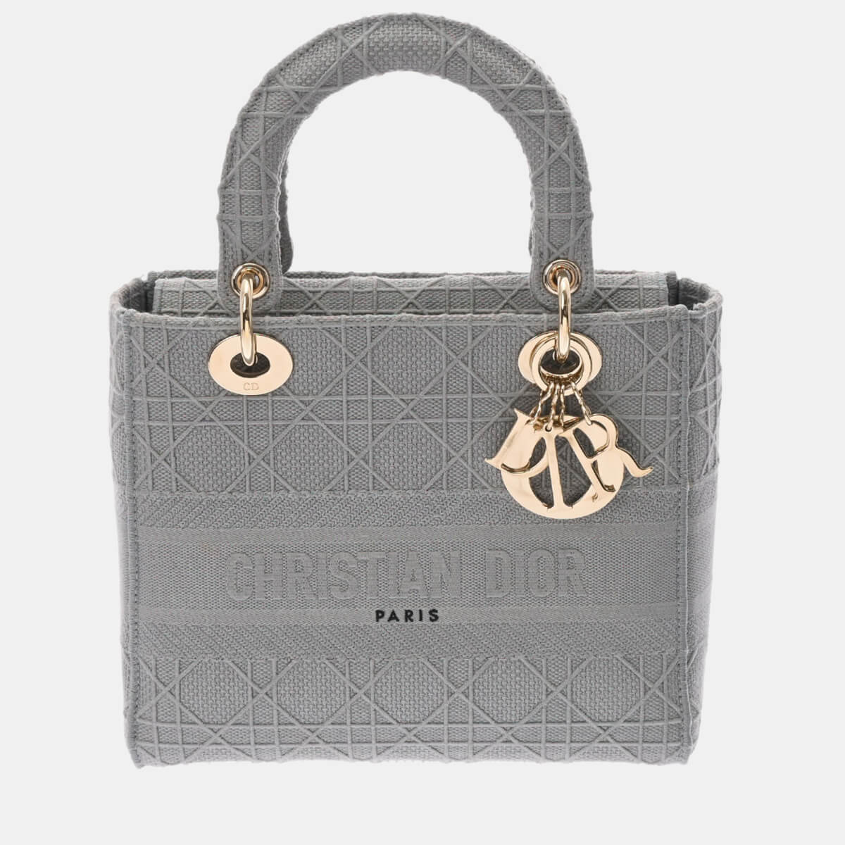 Dior Grey Cannage Medium Lady D-Lite Bag