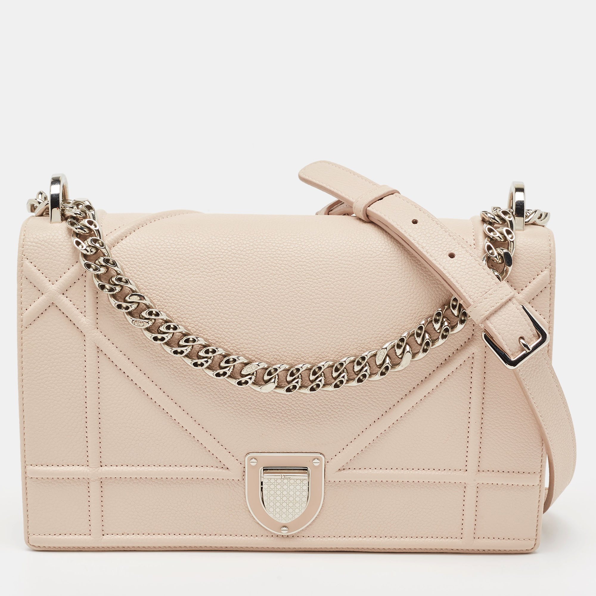 Dior Light Pink Leather Medium Diorama Flap Shoulder Bag