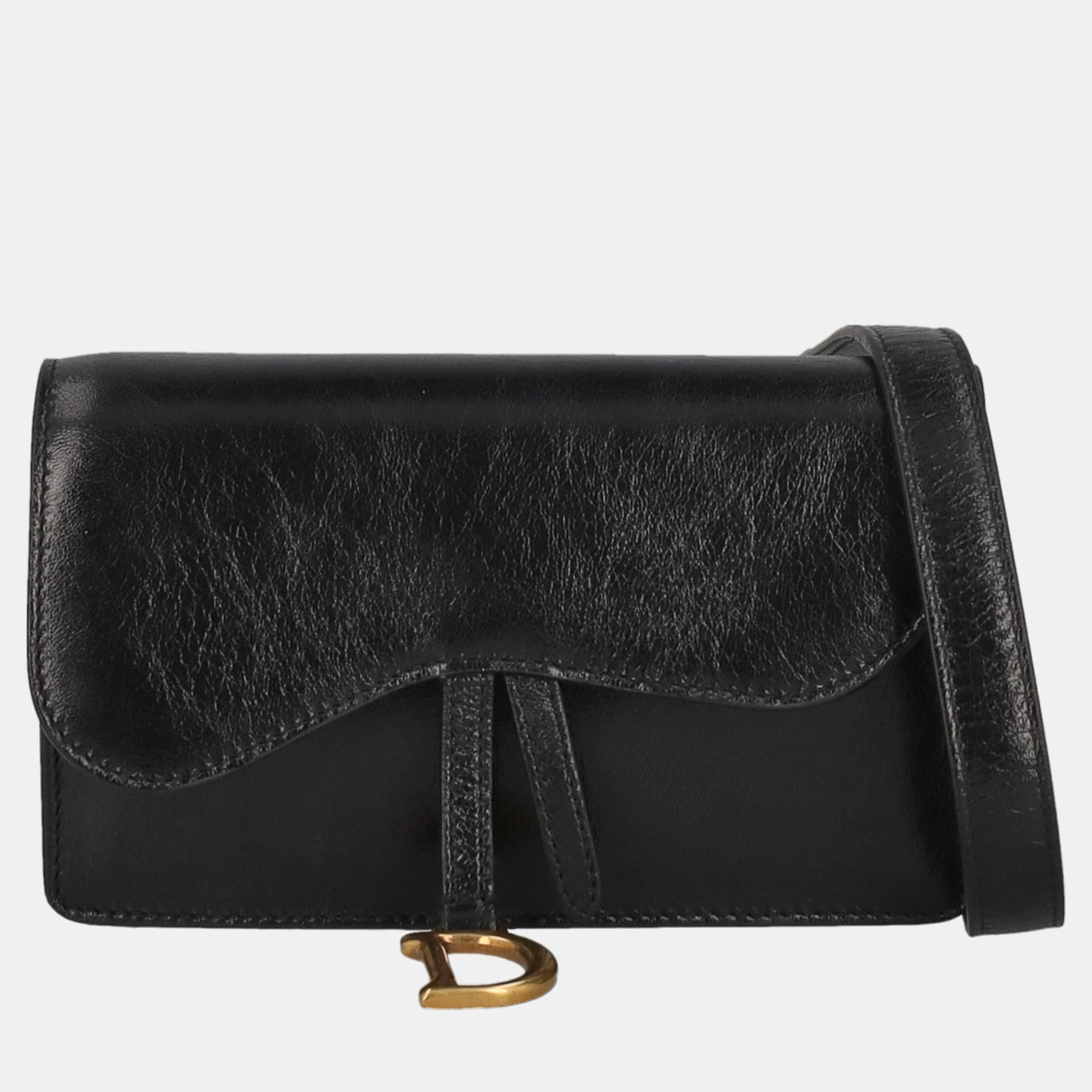 Dior Saddle - Women's Leather Belt Bag - Black - One Size