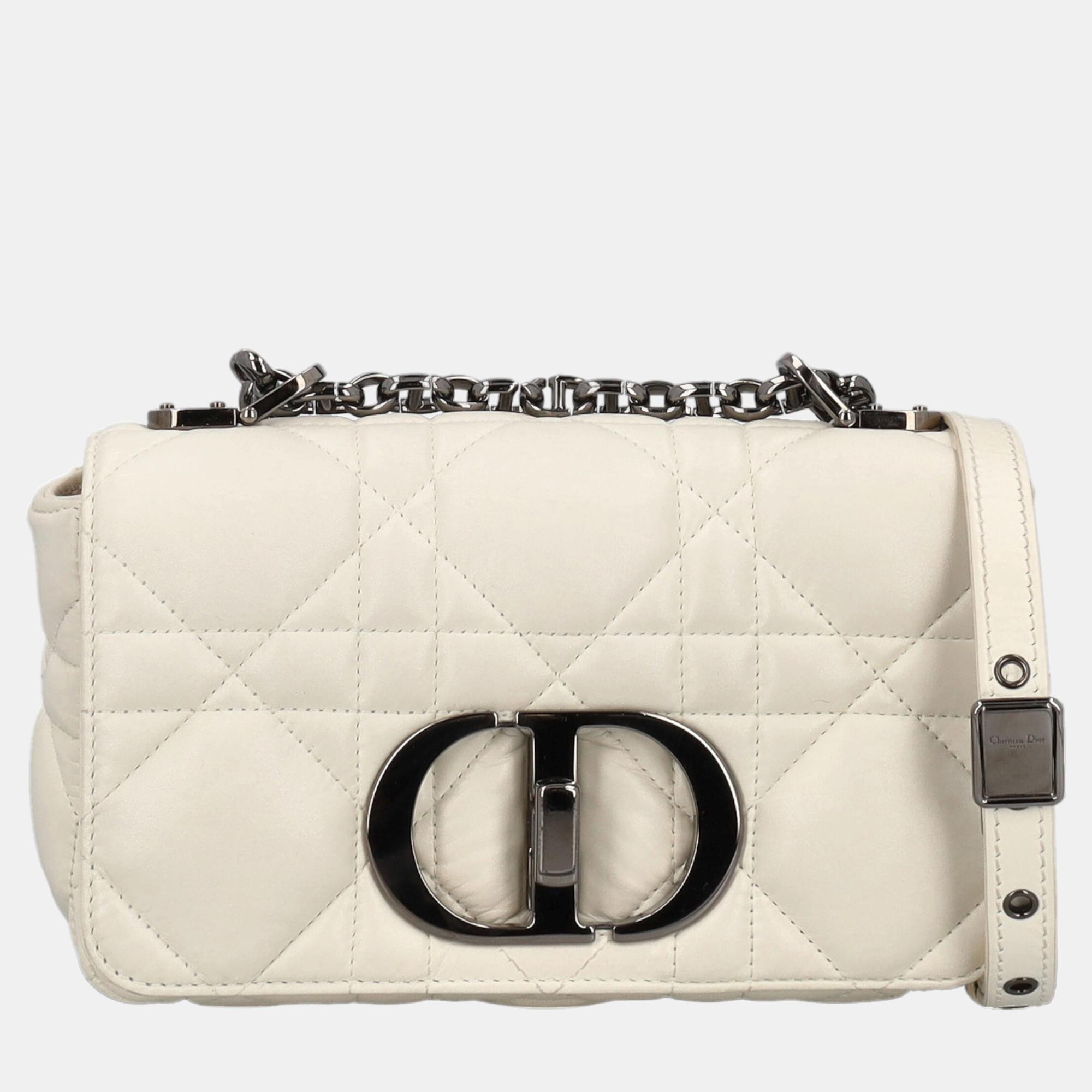 Dior Women's Leather Cross Body Bag - White - One Size