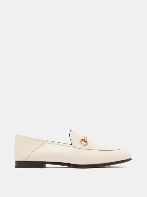 Gucci - Brixton Collapsible-heel Leather Loafers - Womens - White