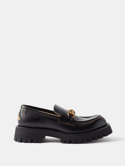 Gucci - Horsebit Leather Chunky Loafers - Womens - Black