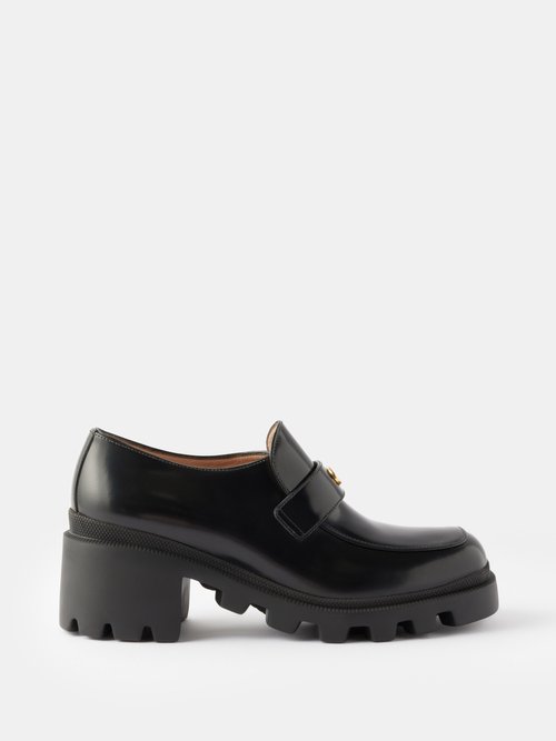 Gucci - Interlocking-g 40 Leather Loafers - Womens - Black