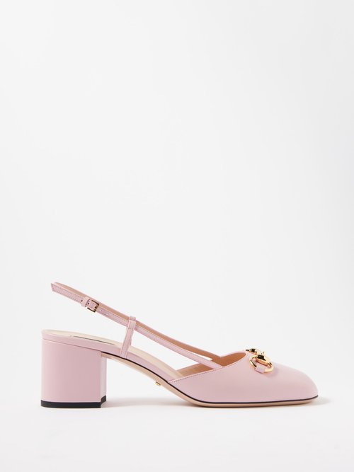 Gucci - Lady Slingback Leather Pumps - Womens - Pink
