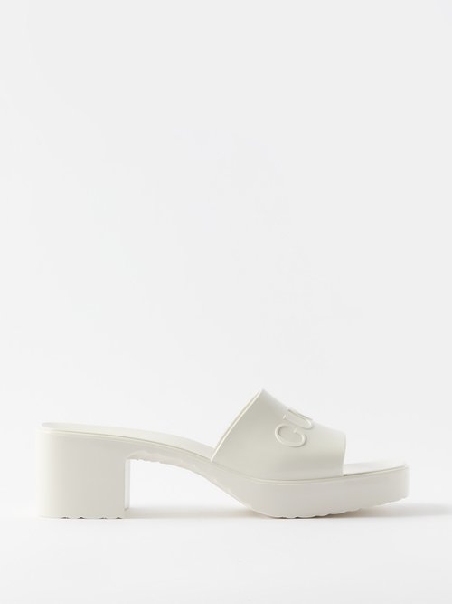 Gucci - Logo-embossed Sandals - Womens - White