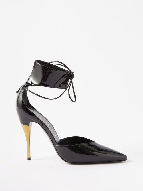 Gucci - Priscilla 105 Patent-leather Sandals - Womens - Black