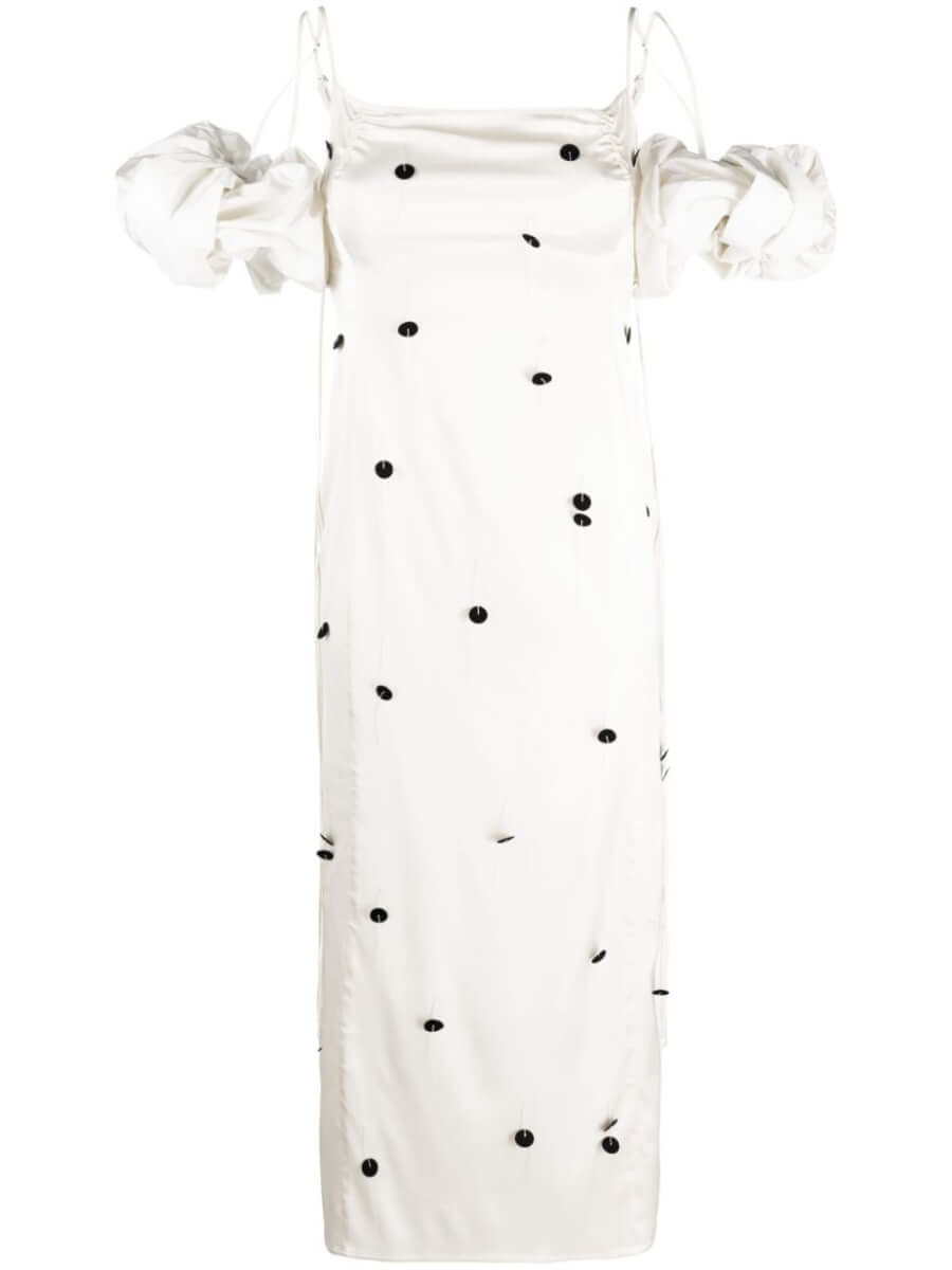 Jacquemus Chouchou polka-dot midi dress - White