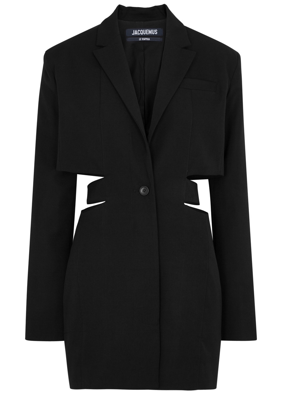 Jacquemus La Robe Bari Wool Mini Blazer Dress, Dress, Black, Wool - 8