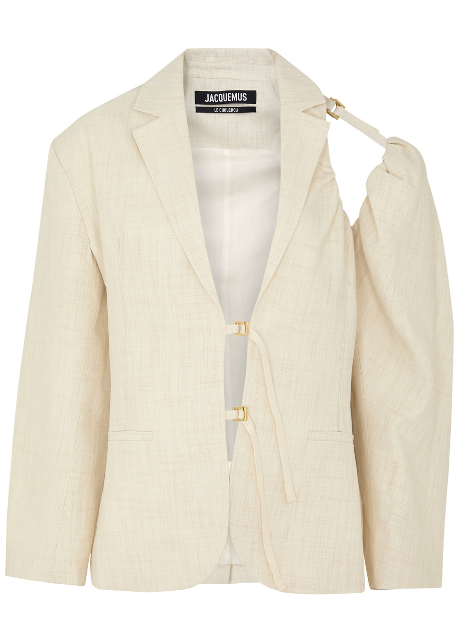 Jacquemus La Veste Galliga Linen-blend Blazer - Off White - 42 (UK 14 / L)