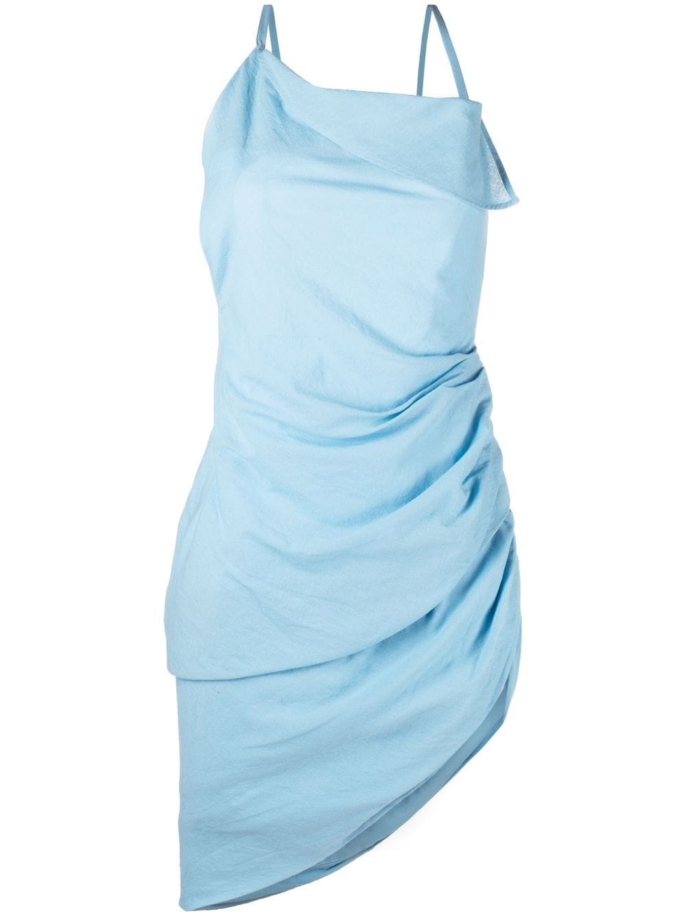 Jacquemus Saudade asymmetric draped mini-dress - Blue