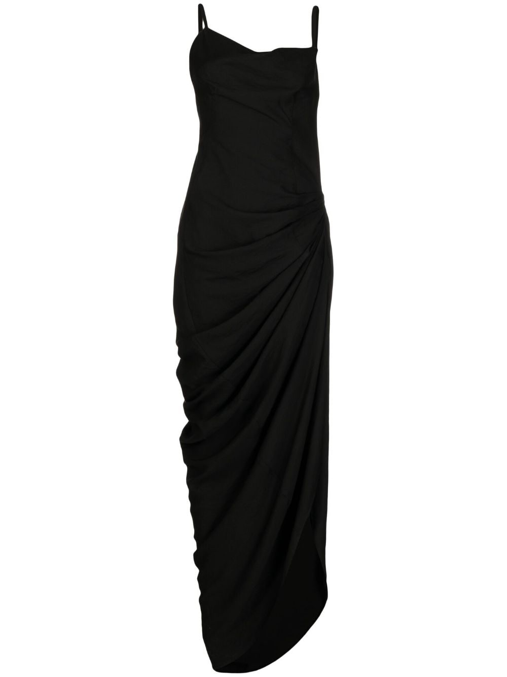 Jacquemus Saudade asymmetric ruched dress - Black
