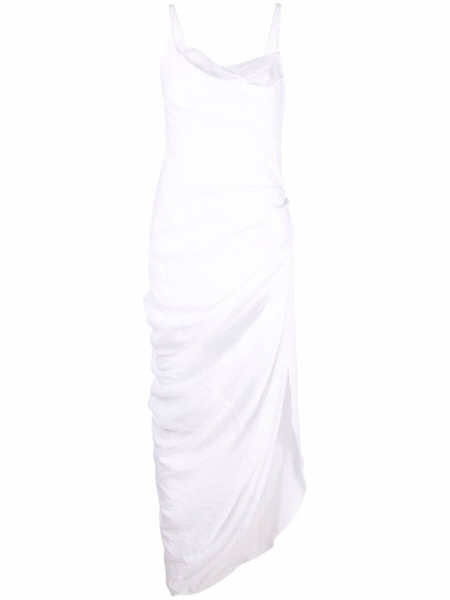 Jacquemus Saudade draped maxi dress - White