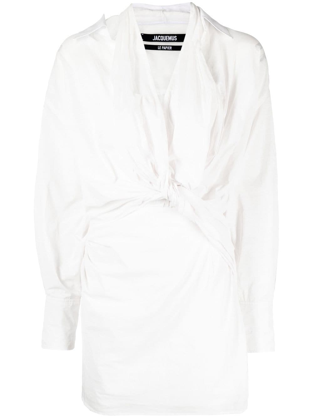 Jacquemus knot-detail shirt dress - White