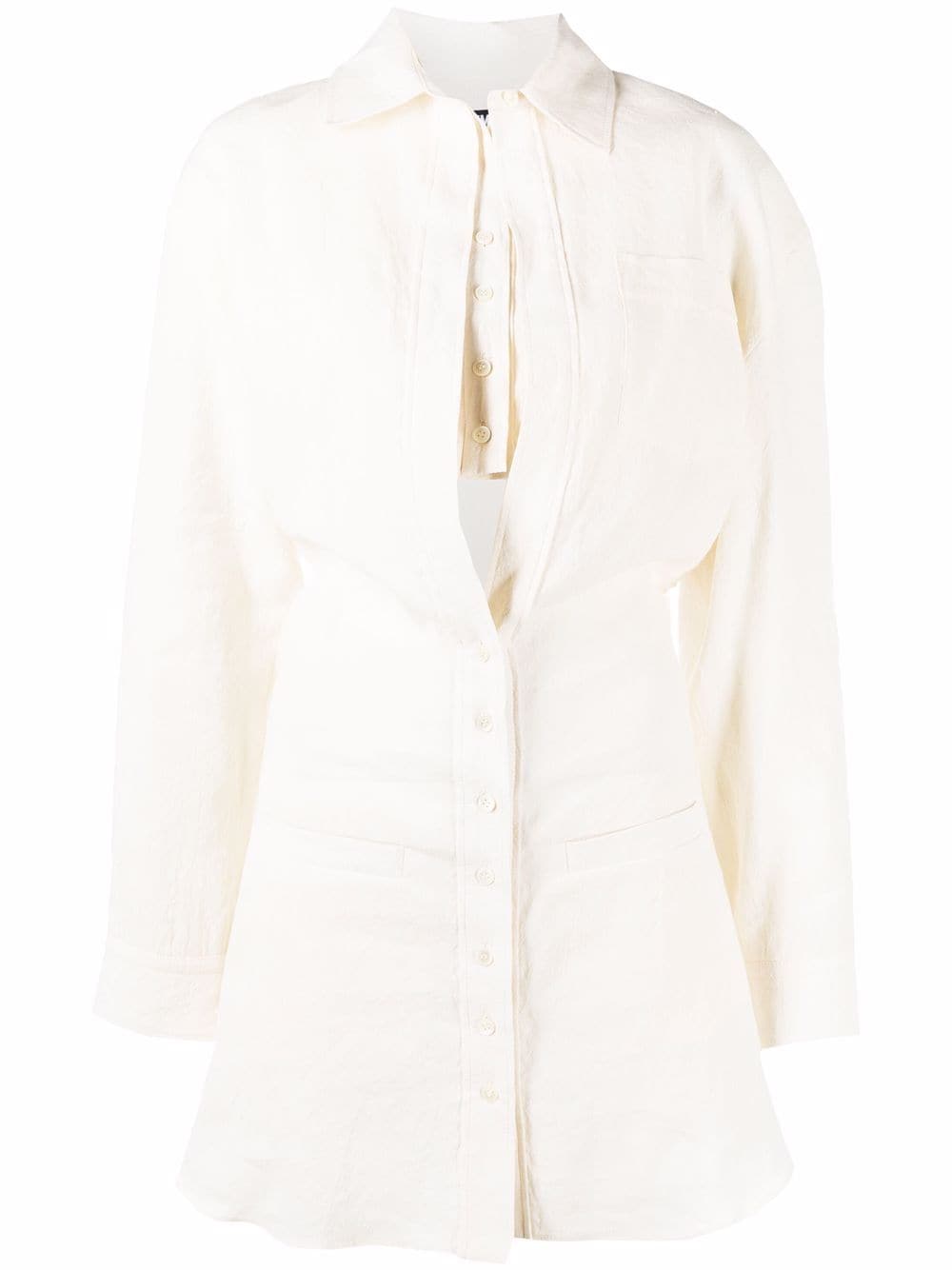 Jacquemus long-sleeve shirt dress - Neutrals