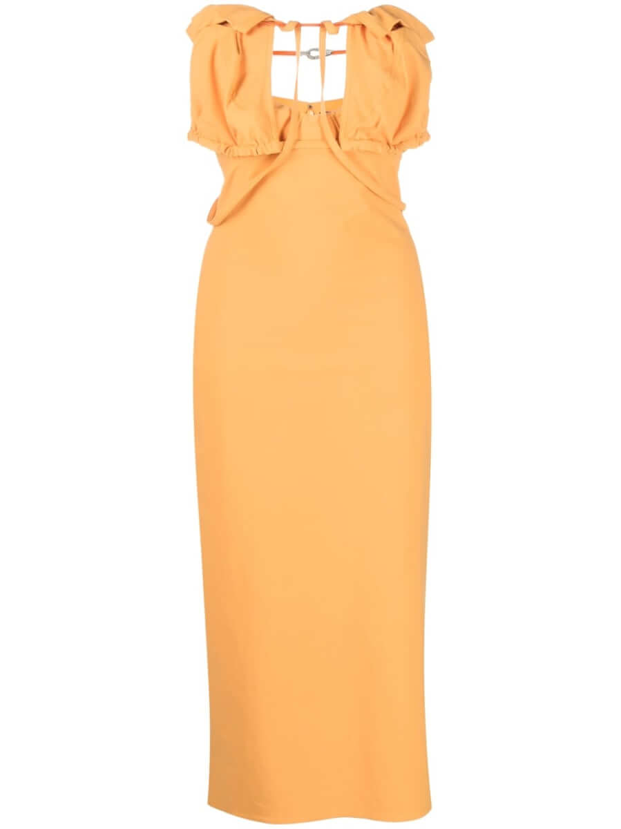 Jacquemus strap-detail sleeveless dress - Orange