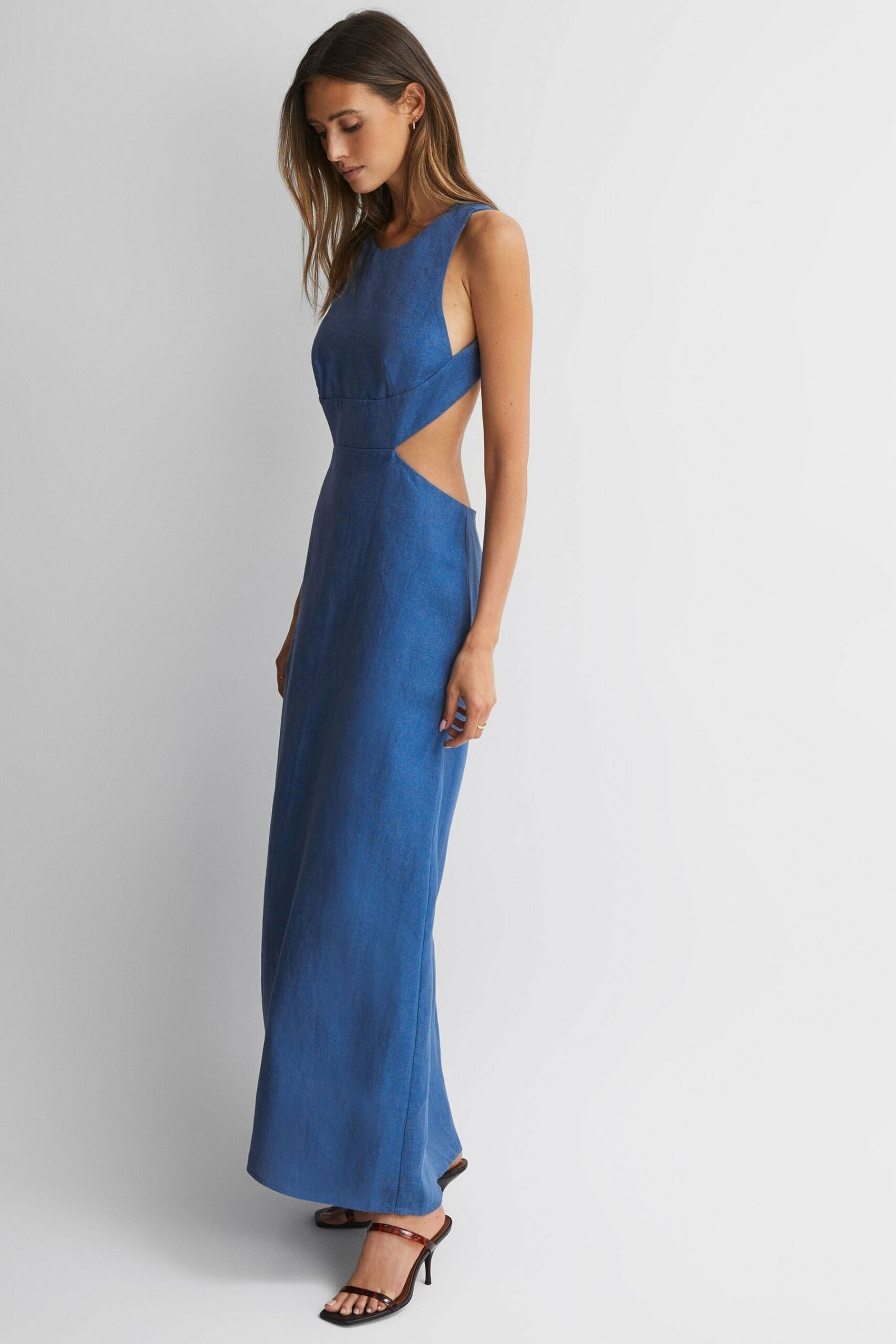 Miramar - Sapphire Blue Bondi Born Linen Maxi Dress
