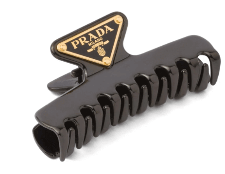 Prada logo-plaque claw hair clip £385