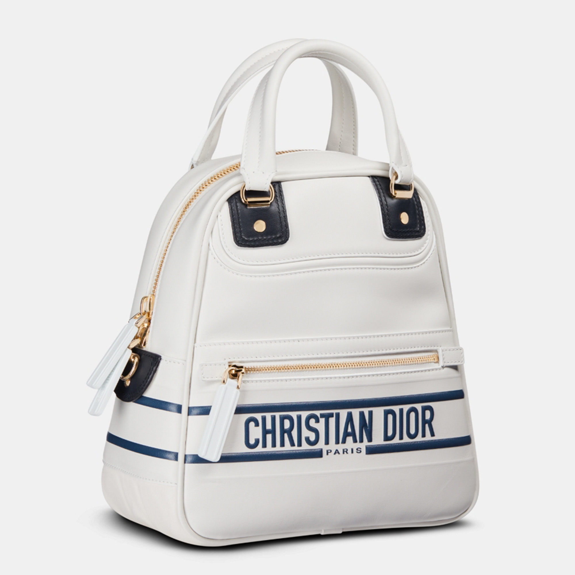 SMALL DIOR White Christian Dior Embossed Calfskin VIBE BAG M6206OOBR933U