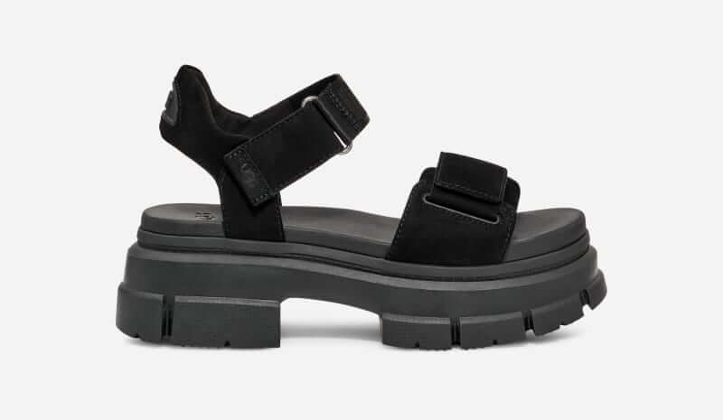 UGG Ashton Ankle Sandal for Women in Black, Size 5.5, Leather