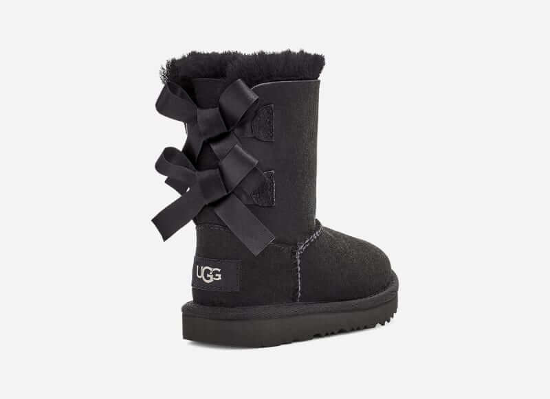 UGG Bailey Bow II Boot for Kids in Black, Size 6, Leather