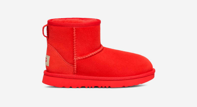 UGG Classic Mini II Boot for Kids in Cherry Pie, Size 12, Leather