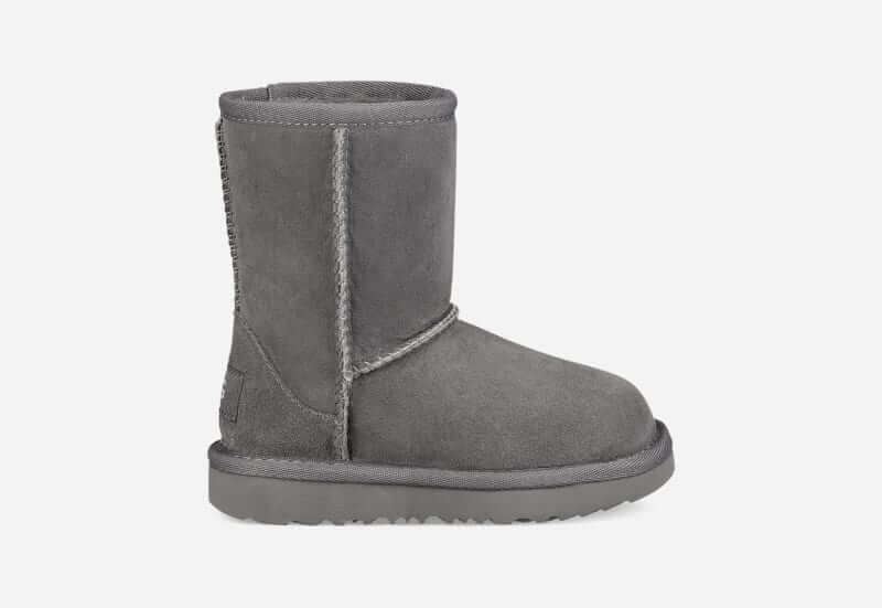 UGG Classic Short II Boot for Kids in Grey, Size 9, Leather