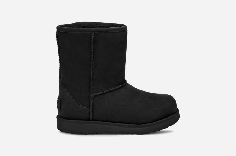 UGG Classic Short Weather Boot for Kids in Black, Size 13, Leather