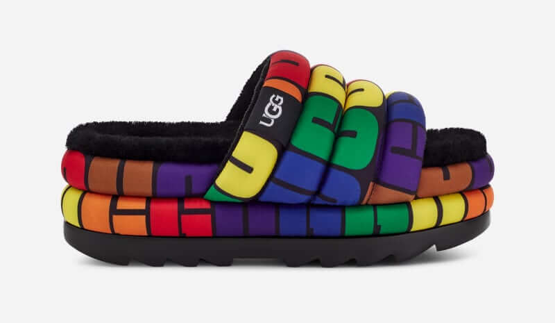 UGG Puft Pride Slide for Everyone in Rainbow Logo, Size W4 / M3