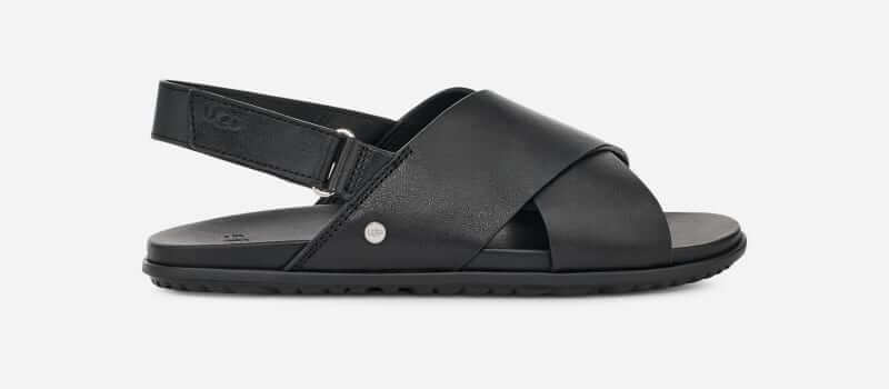 UGG Solivan Slingback Sandal for Women in Black, Size 7, Leather