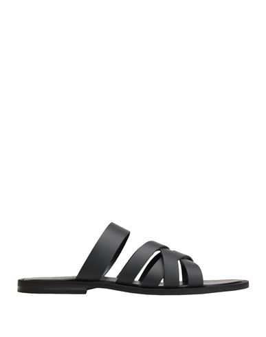 8 By Yoox Leather Multi-strap Sandal Man Sandals Black Size 8 Calfskin