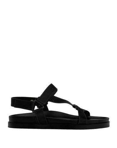 8 By Yoox Man Sandals Black Size 7 Polyurethane, Polyester, Cotton