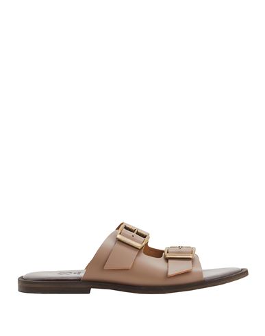 8 By Yoox Polish Leather Cross-strap Sandal Man Sandals Light brown Size 12 Calfskin