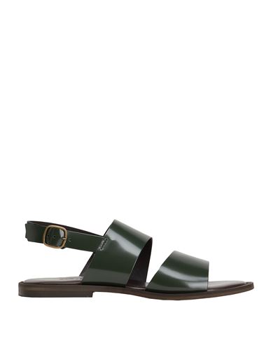 8 By Yoox Polish Leather Multi-strap Sandal Man Sandals Dark green Size 7 Calfskin