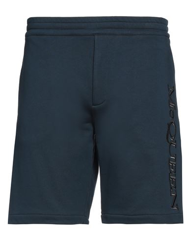 Alexander Mcqueen Man Shorts & Bermuda Shorts Navy blue Size S Cotton, Elastane, Viscose, Polyester