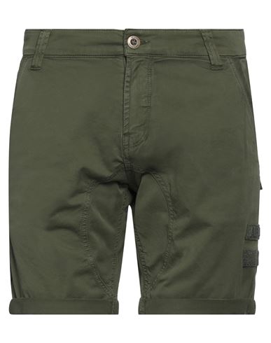 Alpha Industries Man Shorts & Bermuda Shorts Military green Size 31 Cotton, Elastane