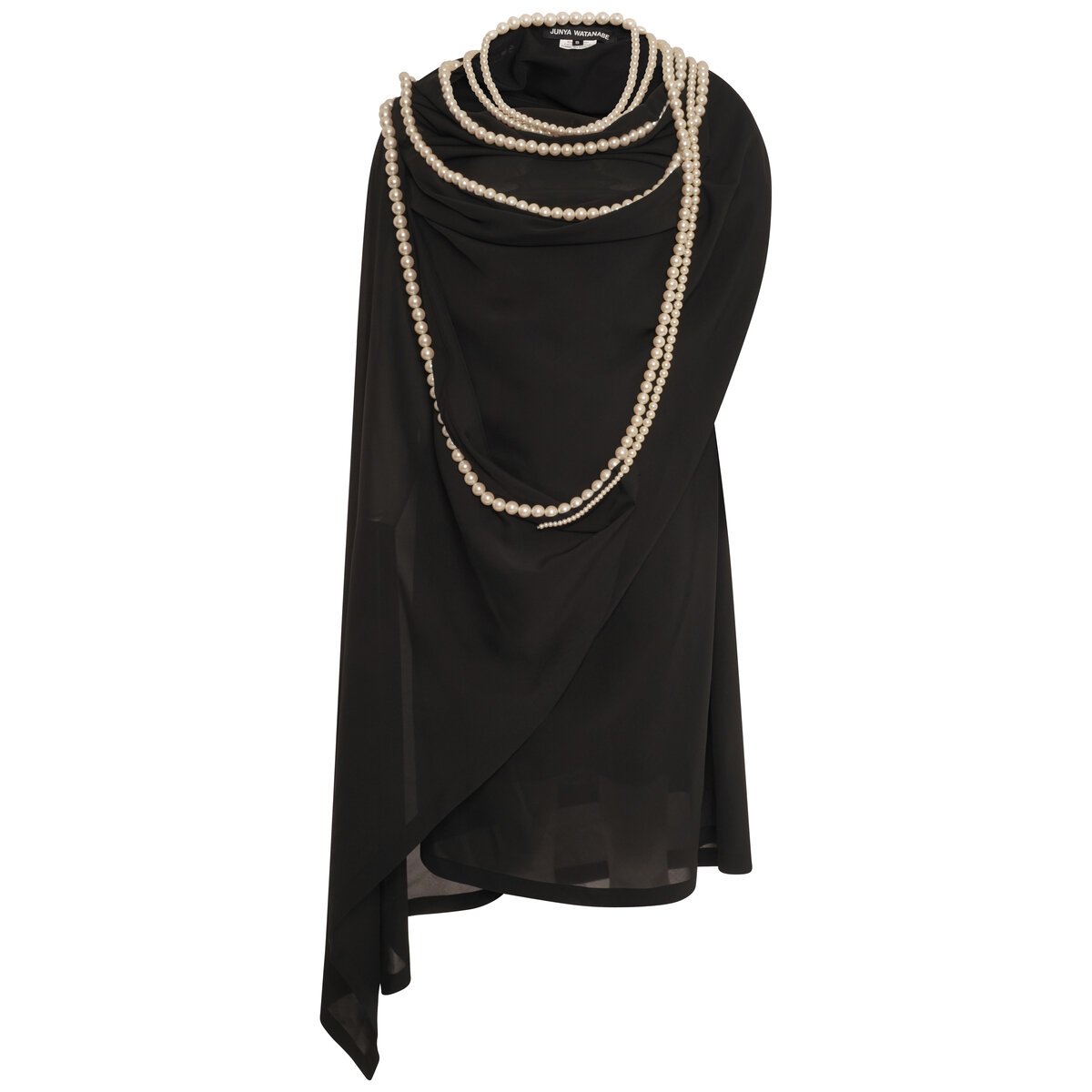 Asymmetric Dress With Faux Pearls S Black