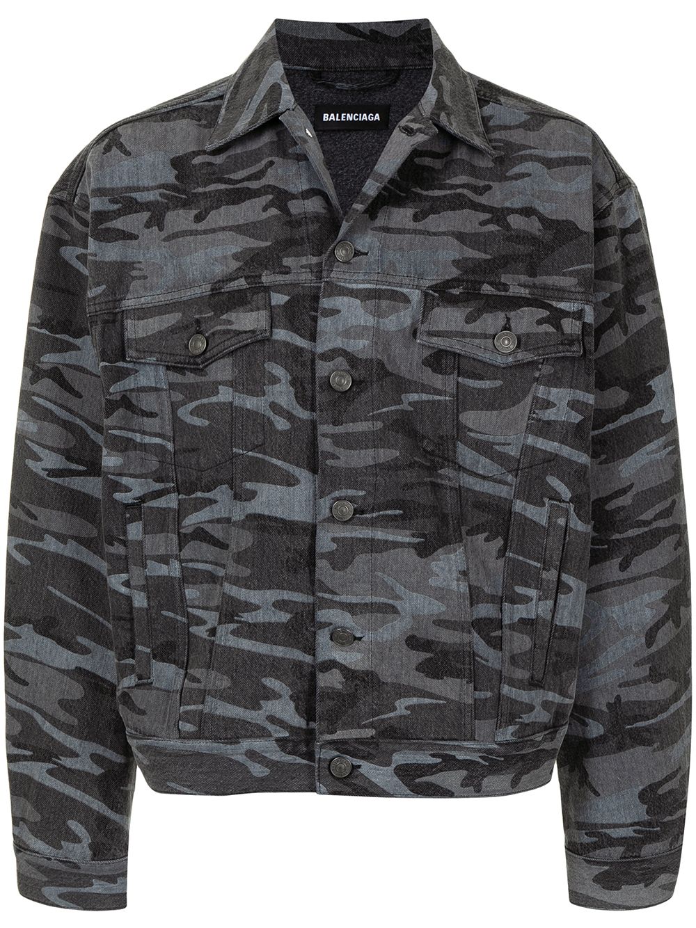 Balenciaga camouflage-print denim jacket - Grey
