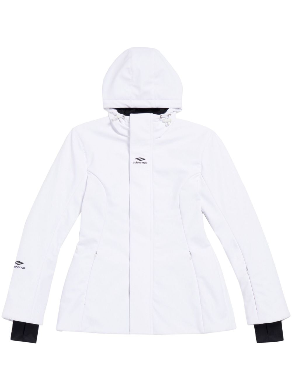 Balenciaga classic-hood zip-up coat - White