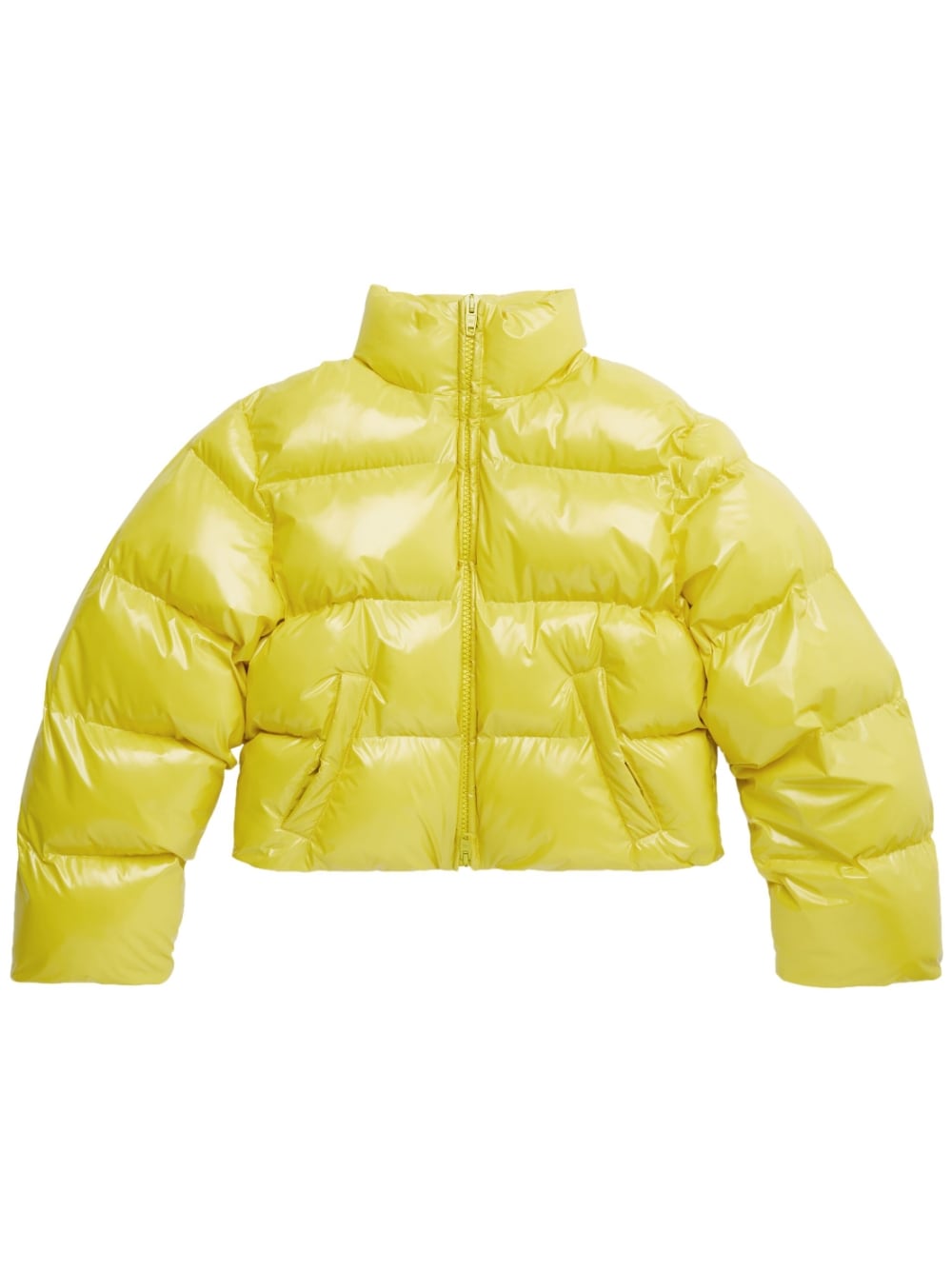 Balenciaga cropped puffer jacket - Yellow