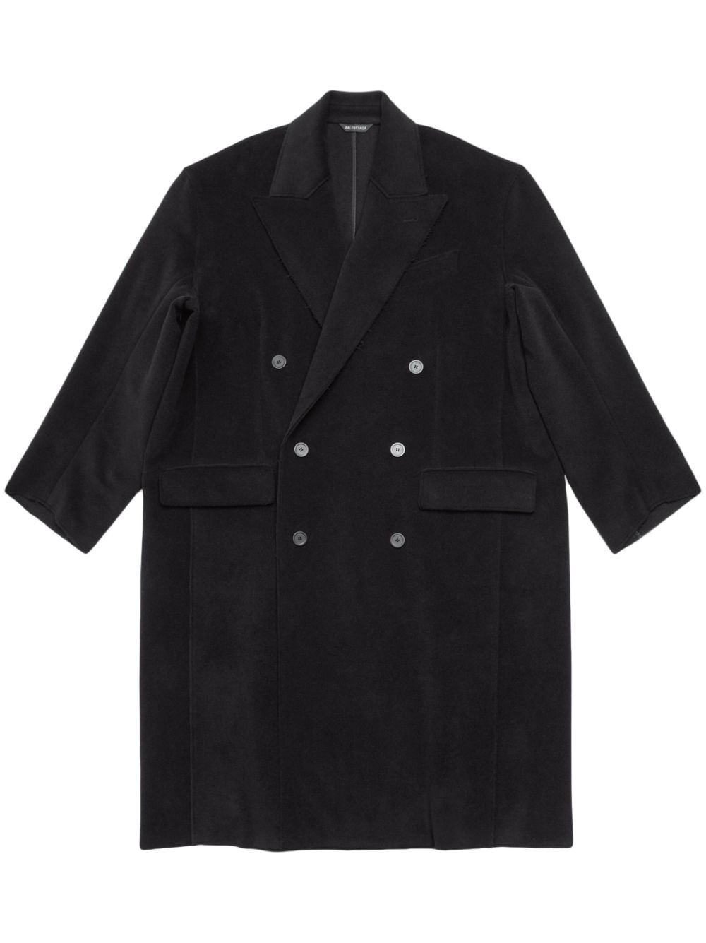 Balenciaga double-breasted virgin-wool coat - Black