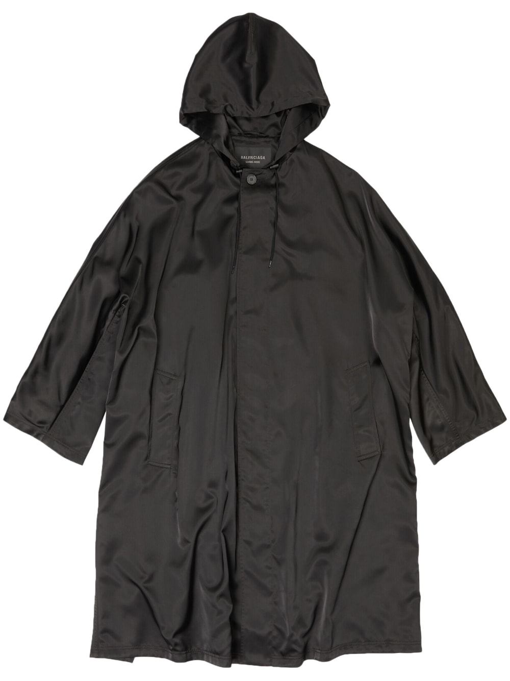 Balenciaga drawstring-hood parka coat - Black