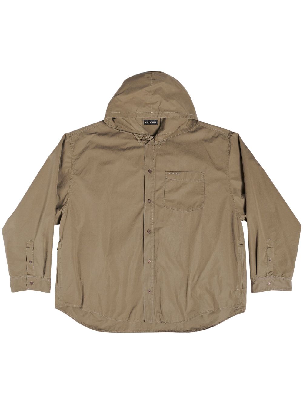 Balenciaga hooded parka shirt jacket - Neutrals